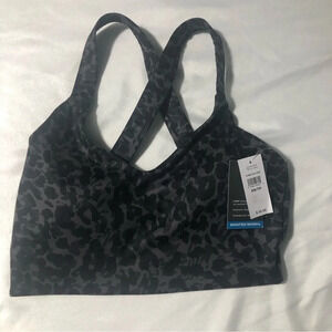 NWT Gap Fit Grey Leopard Camo Sports Bra removable  cup liners XS